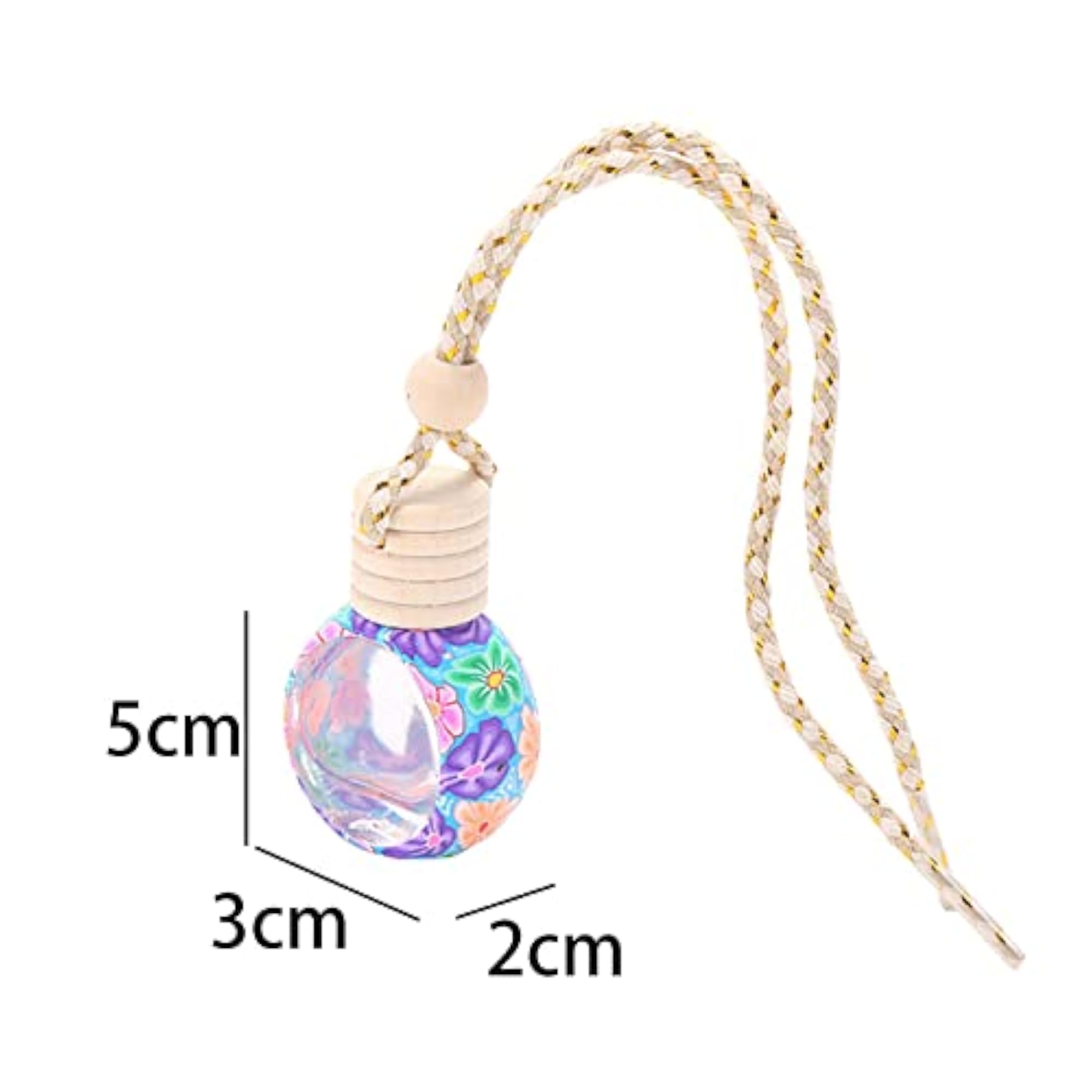 10x Empty Glass Charm Essential Oil Bottle Holder, 10ml
